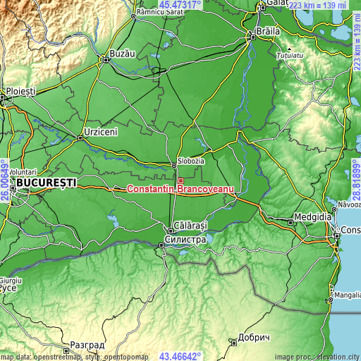 Topographic map of Constantin Brâncoveanu