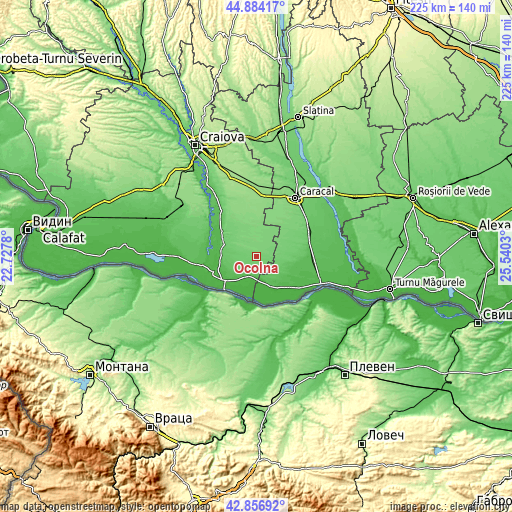 Topographic map of Ocolna