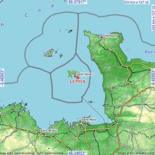 Topographic map of Le Hocq
