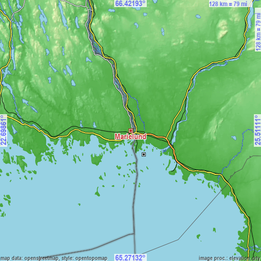 Topographic map of Marielund