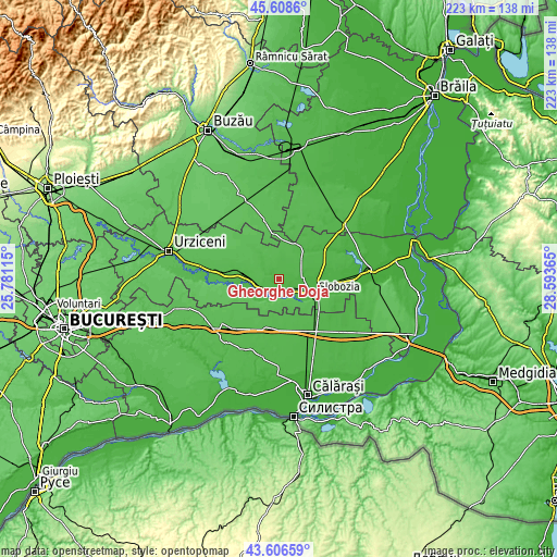 Topographic map of Gheorghe Doja