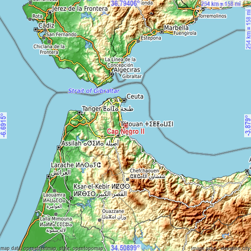 Topographic map of Cap Negro II