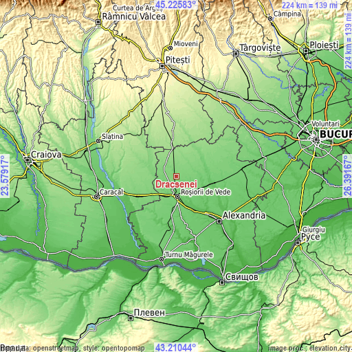 Topographic map of Drăcșenei