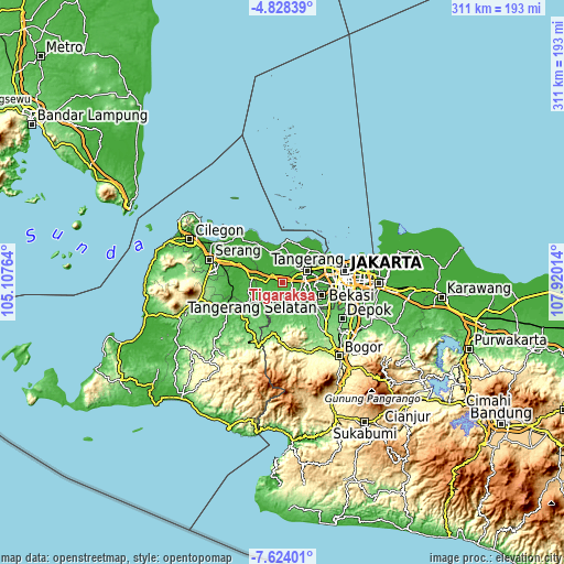 Topographic map of Tigaraksa