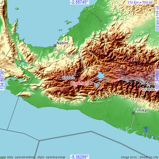Topographic map of Kigamani