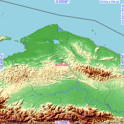 Topographic map of Burmeso