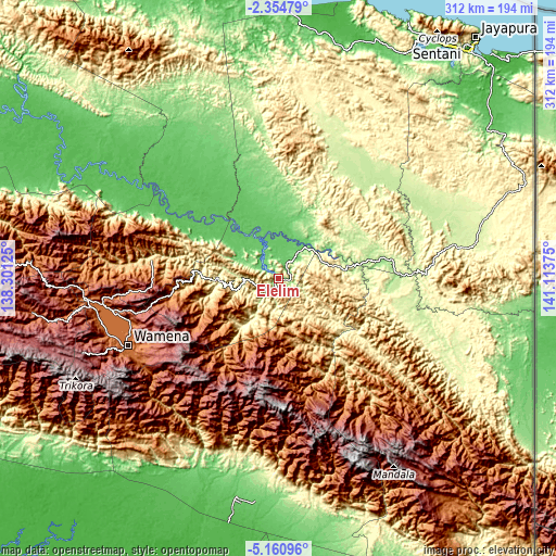 Topographic map of Elelim