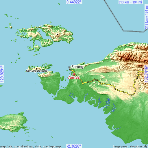 Topographic map of Aimas