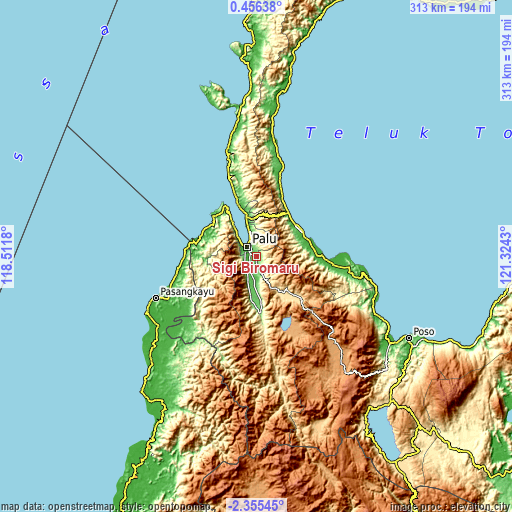 Topographic map of Sigi Biromaru