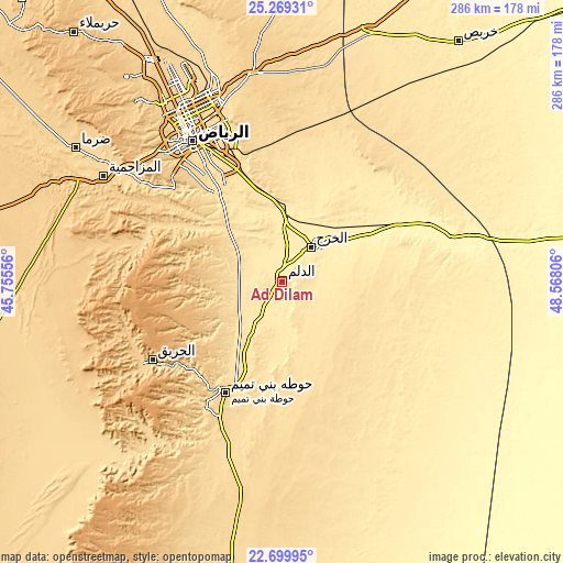 Topographic map of Ad Dilam