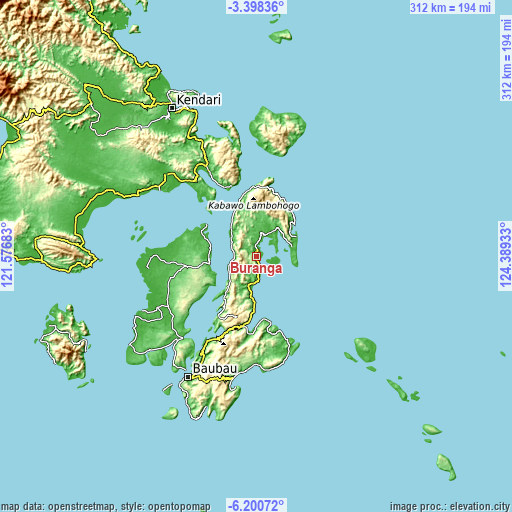 Topographic map of Buranga