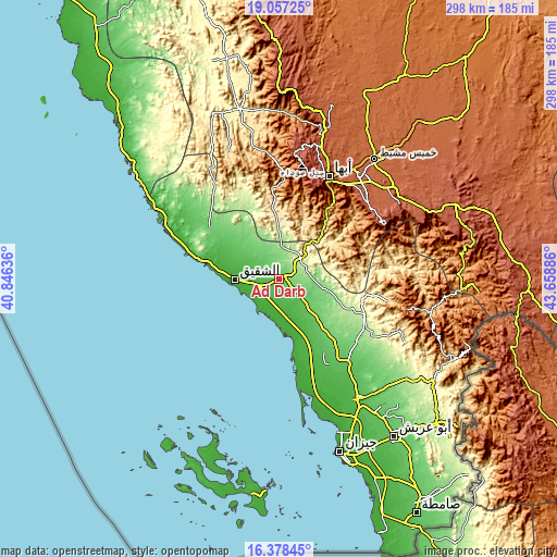 Topographic map of Ad Darb