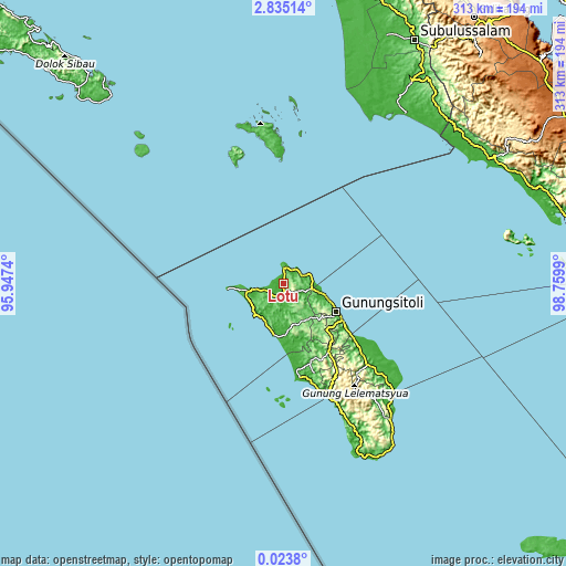Topographic map of Lotu