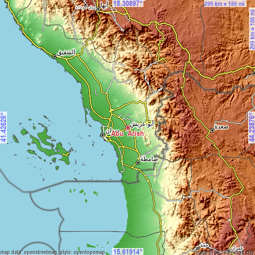 Topographic map of Abū ‘Arīsh