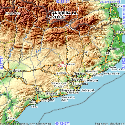 Topographic map of Callús