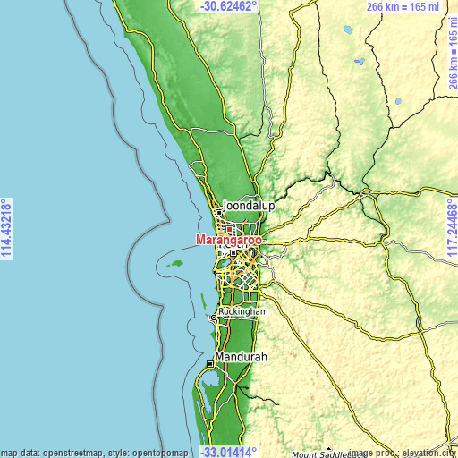 Topographic map of Marangaroo