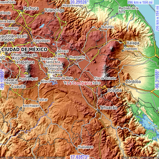 Topographic map of La Compañia