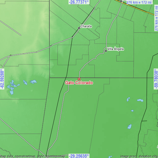 Topographic map of Gato Colorado