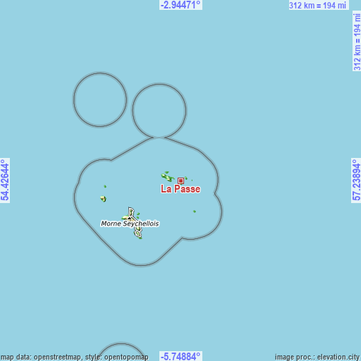 Topographic map of La Passe
