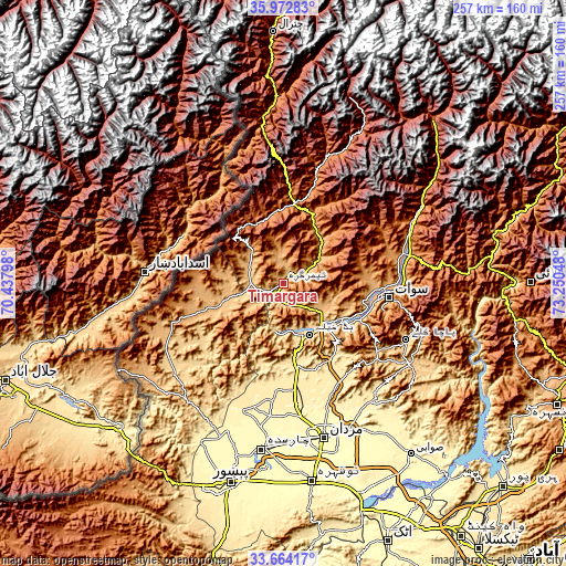 Topographic map of Timargara