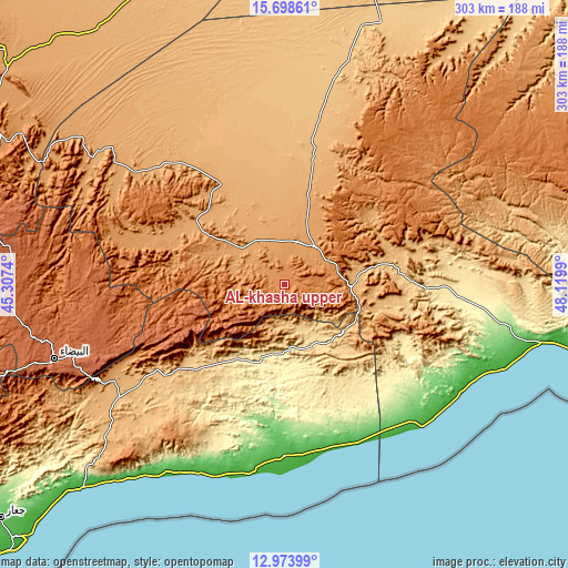 Topographic map of AL-khashā upper