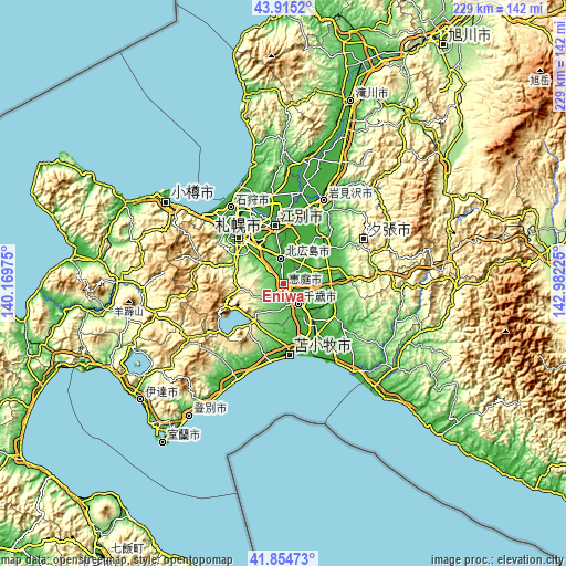 Topographic map of Eniwa