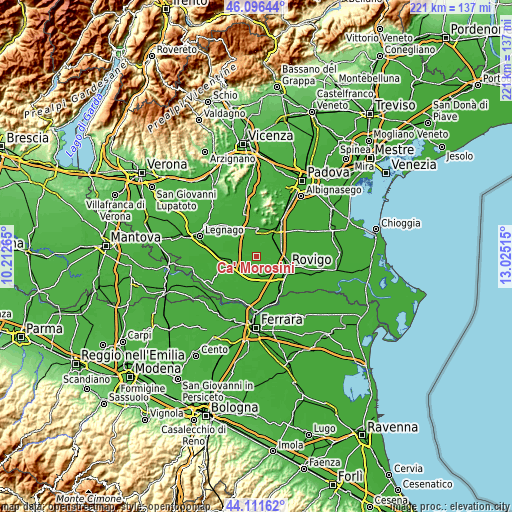 Topographic map of Ca' Morosini