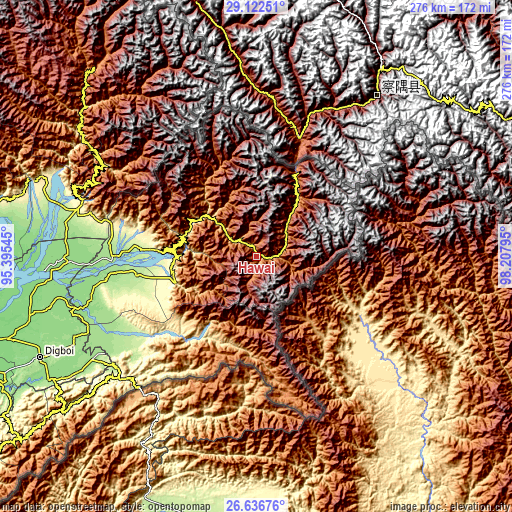 Topographic map of Hawai