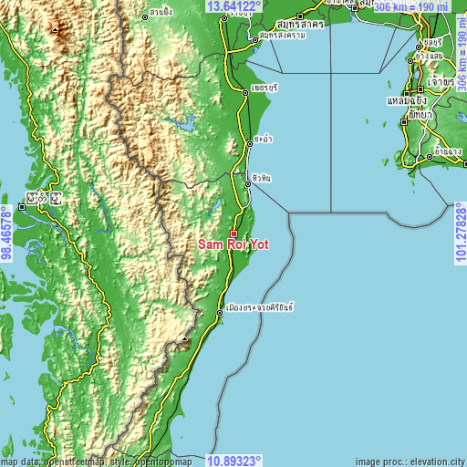 Topographic map of Sam Roi Yot