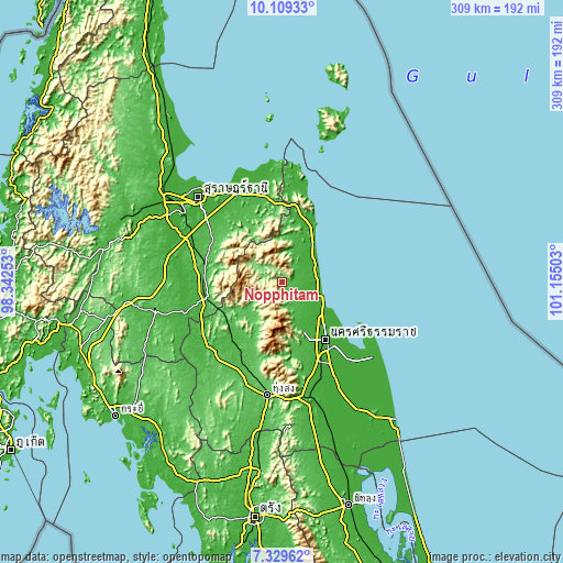 Topographic map of Nopphitam