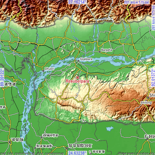 Topographic map of Resubelpara