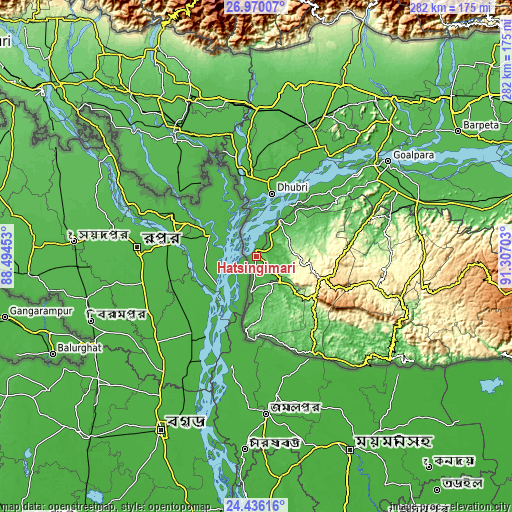 Topographic map of Hatsingimari