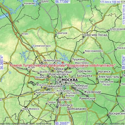 Topographic map of Poselok Turisticheskogo pansionata 