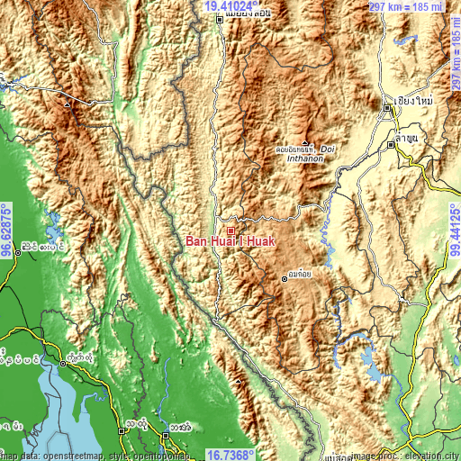 Topographic map of Ban Huai I Huak