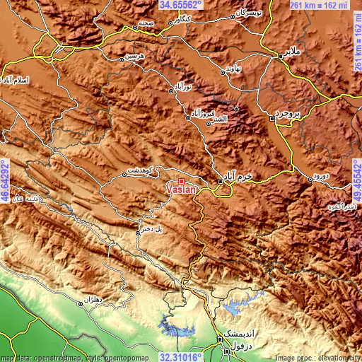Topographic map of Vasīān