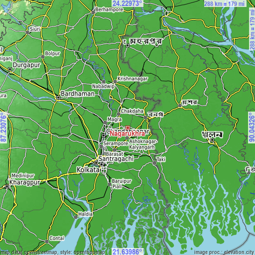 Topographic map of Nagarukhra