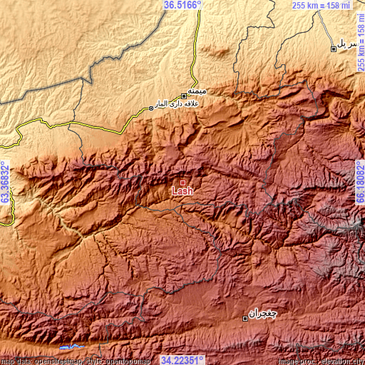 Topographic map of Lāsh