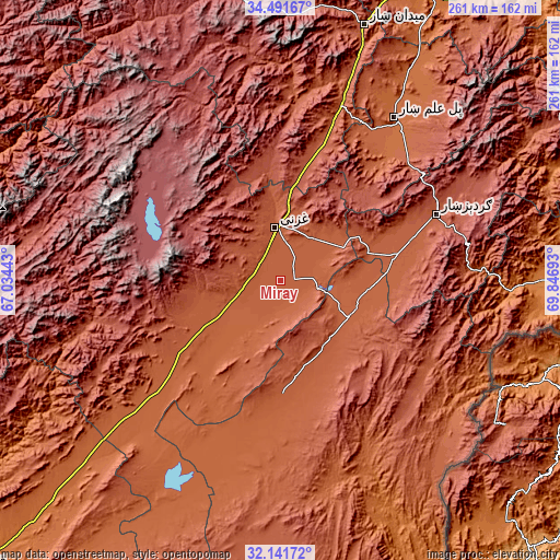 Topographic map of Mīray