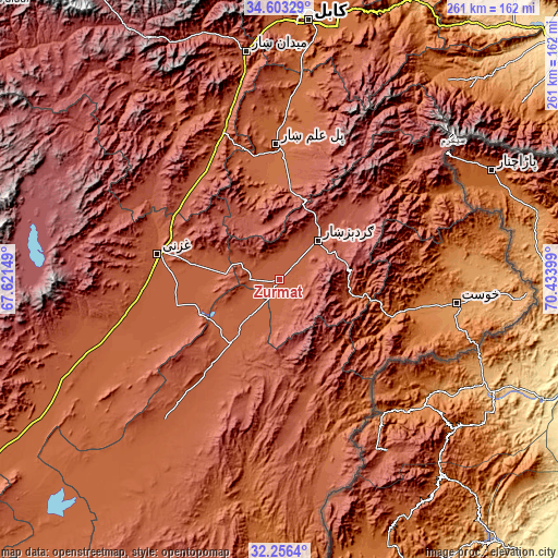 Topographic map of Zurmat