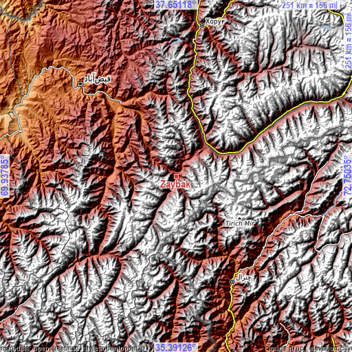 Topographic map of Zaybāk