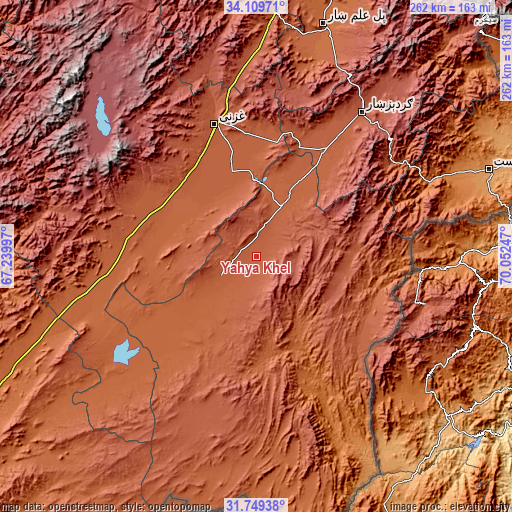 Topographic map of Yaḩyá Khēl