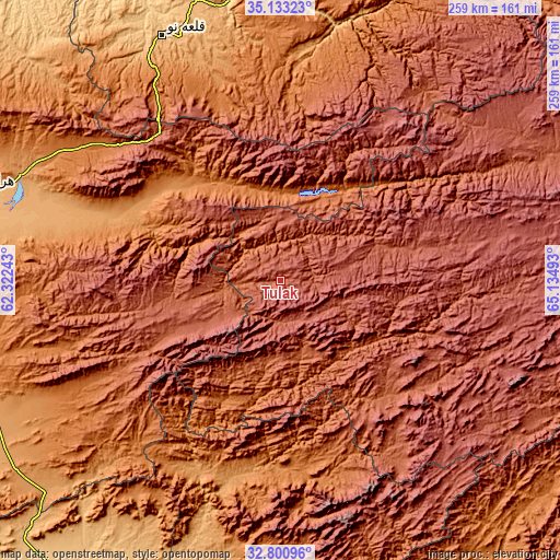 Topographic map of Tūlak