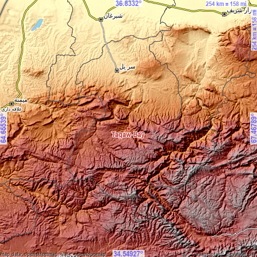 Topographic map of Tagāw-Bāy