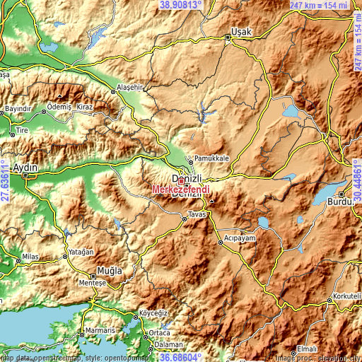 Topographic map of Merkezefendi