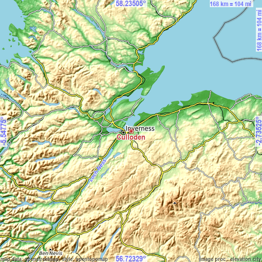 Topographic map of Culloden