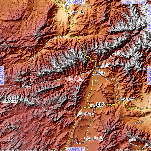 Topographic map of Siyāhgird
