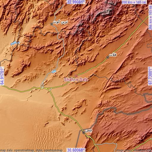 Topographic map of Shahr-e Şafā