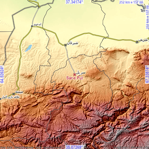 Topographic map of Sar-e Pul