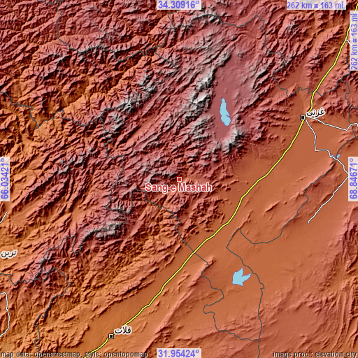 Topographic map of Sang-e Māshah