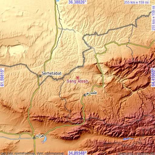 Topographic map of Sang Atesh